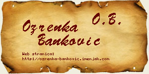 Ozrenka Banković vizit kartica